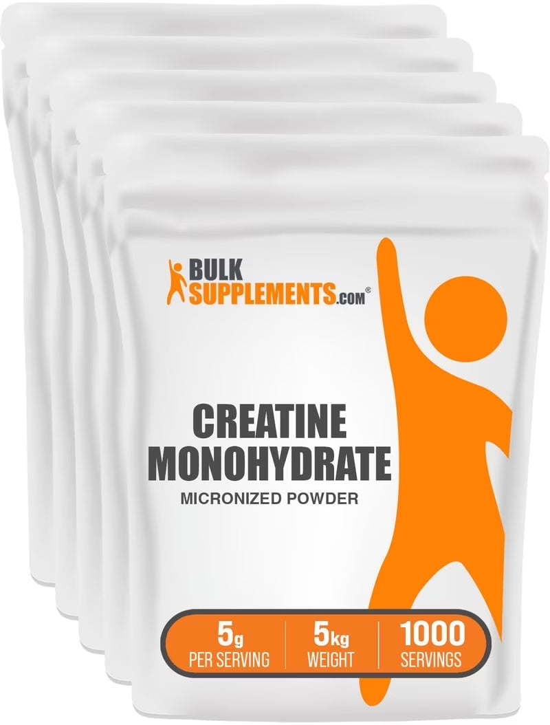 Bulksupplements Creatine Monohydrate Powder - Micronized, Pure Creatine, 5G per Serving, 5Kg (11 Lbs)